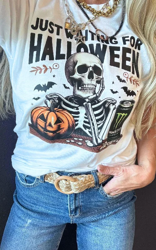 Just Waiting for Halloween Graphic T-shirt - FINAL SALE