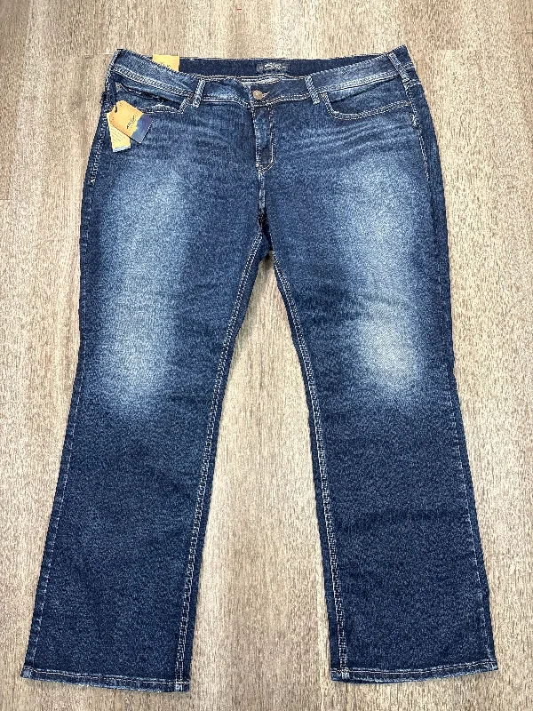 Jeans Boot Cut By Silver In Blue Denim, Size: 22