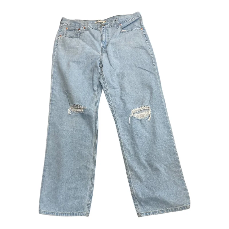 Jeans Straight By Levis In Blue Denim, Size: 14