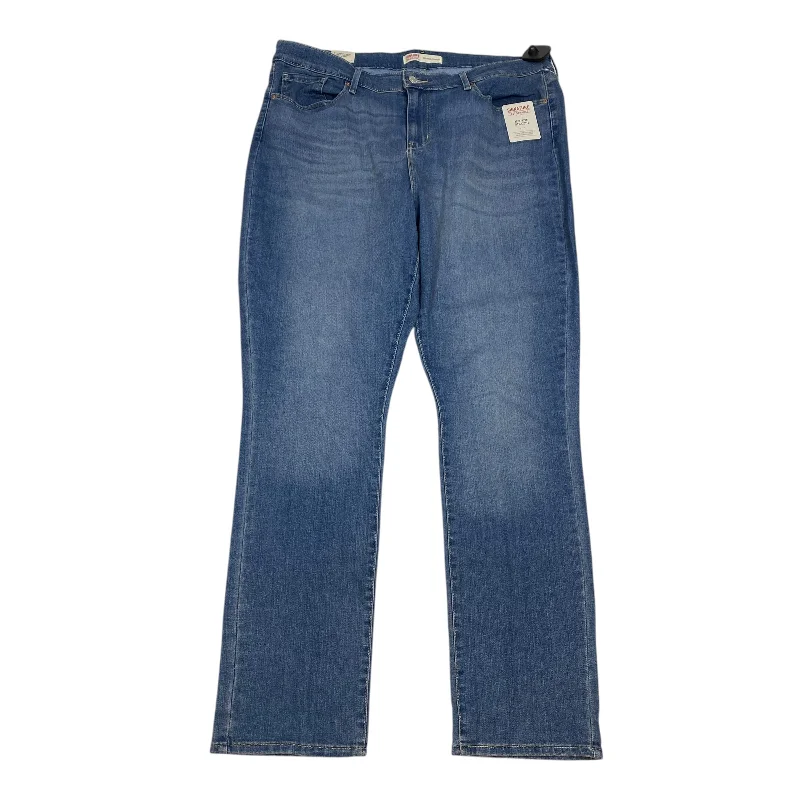 Jeans Straight By Levis In Blue Denim, Size: 18