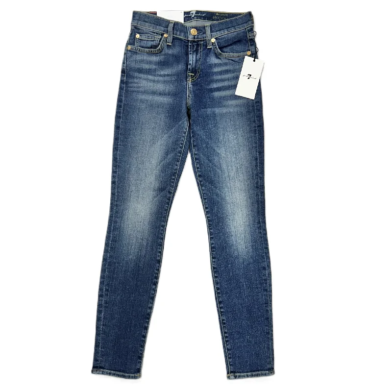 Jeans Skinny By 7 For All Mankind In Blue Denim, Size: 0