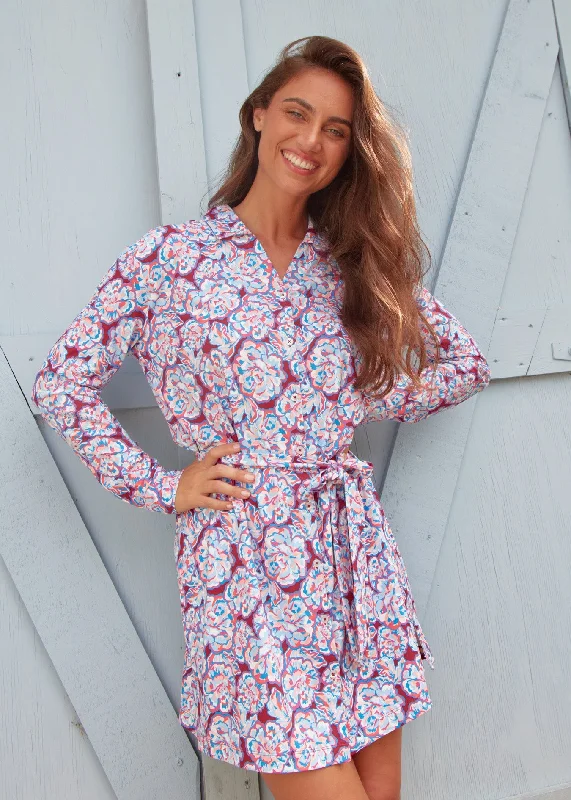 Camden Peony Button Down Shirt Dress