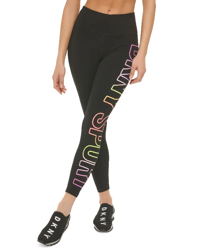 DKNY Sport Womens Exploded Ombre Logo 7/8 Leggings