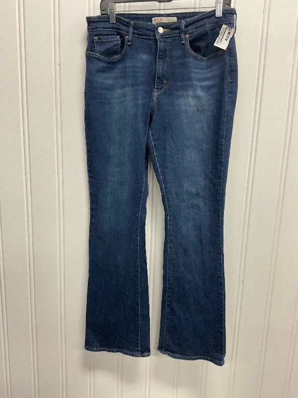 Jeans Boot Cut By Levis In Blue Denim, Size: 12