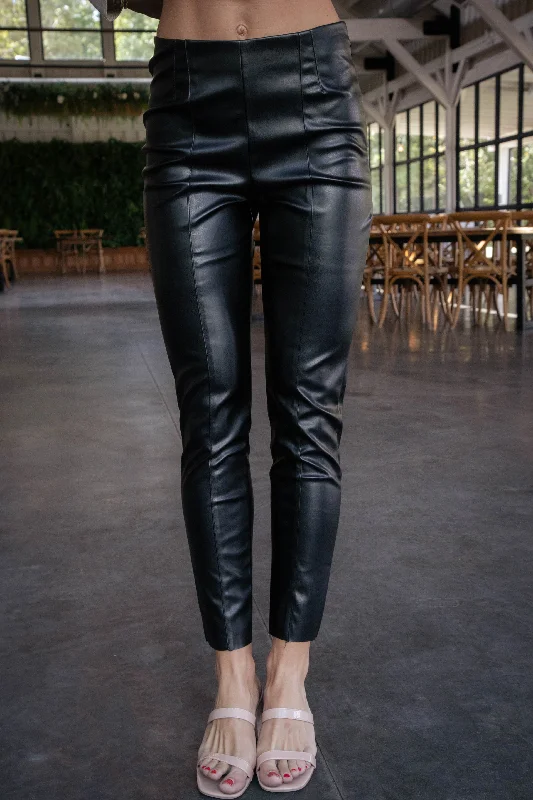 Amaris Faux Leather Leggings, Black