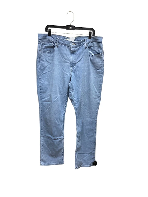 Jeans Straight By Levis In Blue Denim, Size: 18