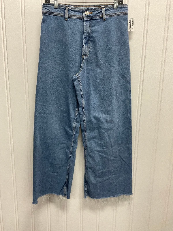 Jeans Wide Leg By Zara In Blue Denim, Size: 10