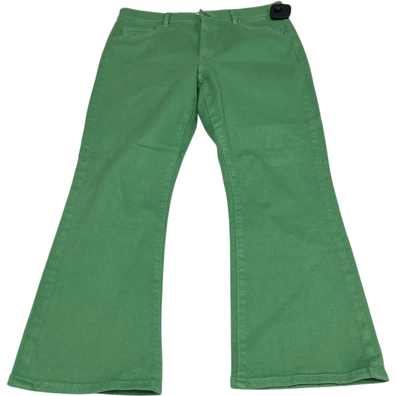 Jeans Cropped By Loft In Green Denim, Size: 4