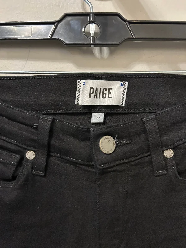 Jeans Skinny By Paige In Black Denim, Size: 4