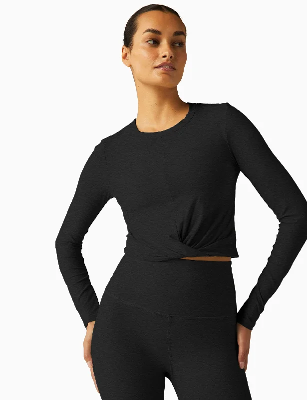 Featherweight Center Stage Cropped Pullover - Darkest Night