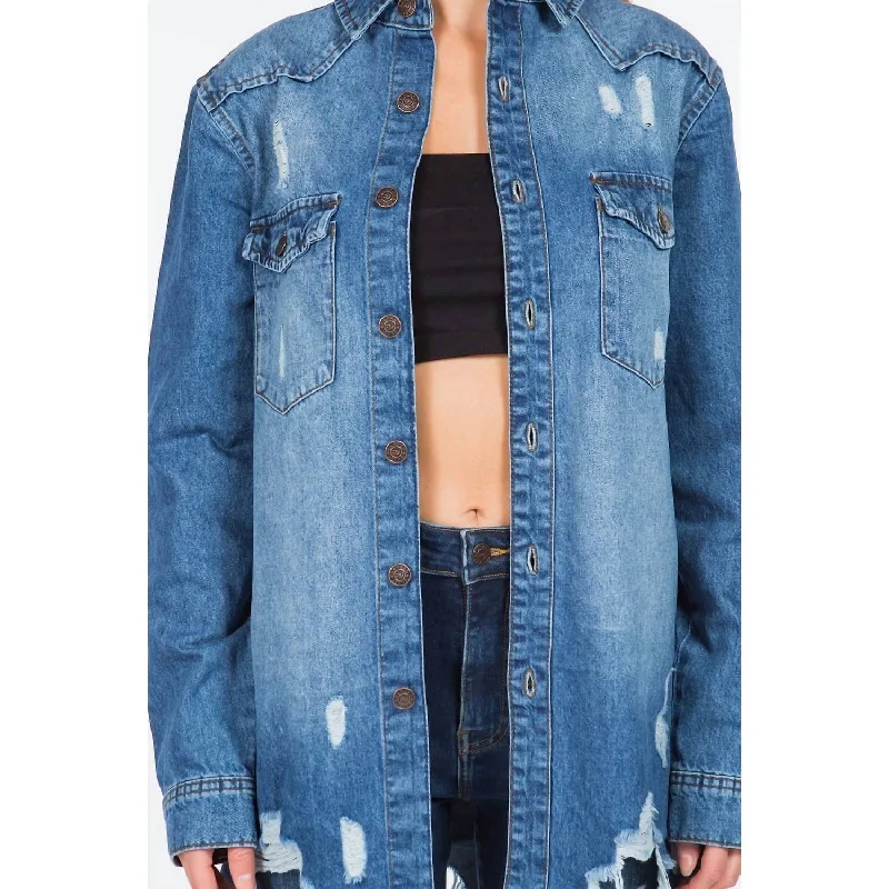 American Bazi - Chic Distressed Denim Jacket