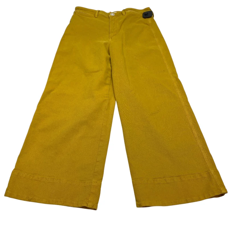 Jeans Cropped By Loft In Yellow Denim, Size: 6