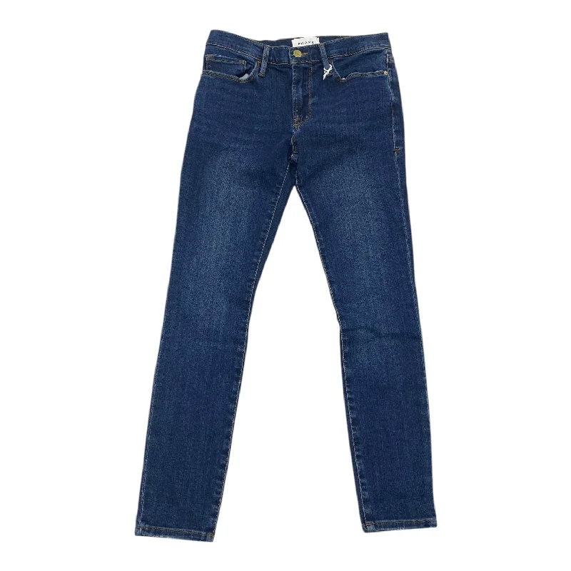 Jeans Skinny By Frame In Blue Denim, Size: 4