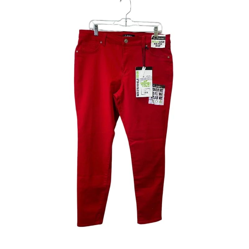 Jeans Skinny By D Jeans In Red, Size:14