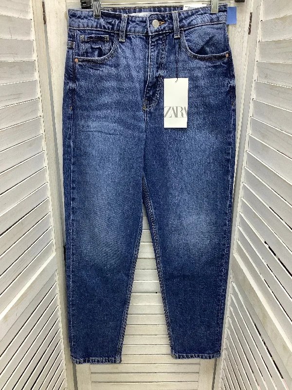 Jeans Boyfriend By Zara In Blue Denim, Size: 4