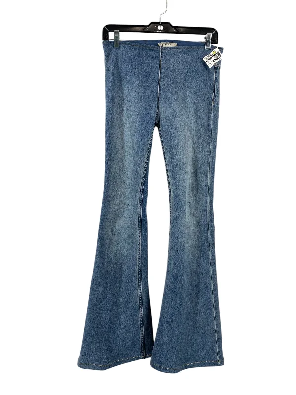 Jeans Flared By Free People In Blue Denim, Size: 4