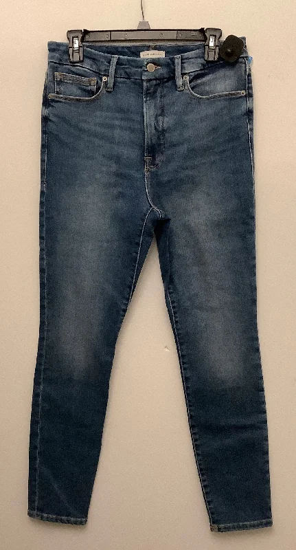 Jeans Straight By Good American In Blue Denim, Size: 10