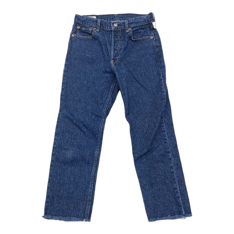 Jeans Straight By Gap In Blue Denim, Size: 4