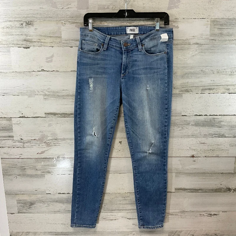 Jeans Skinny By Paige In Blue Denim, Size: 10