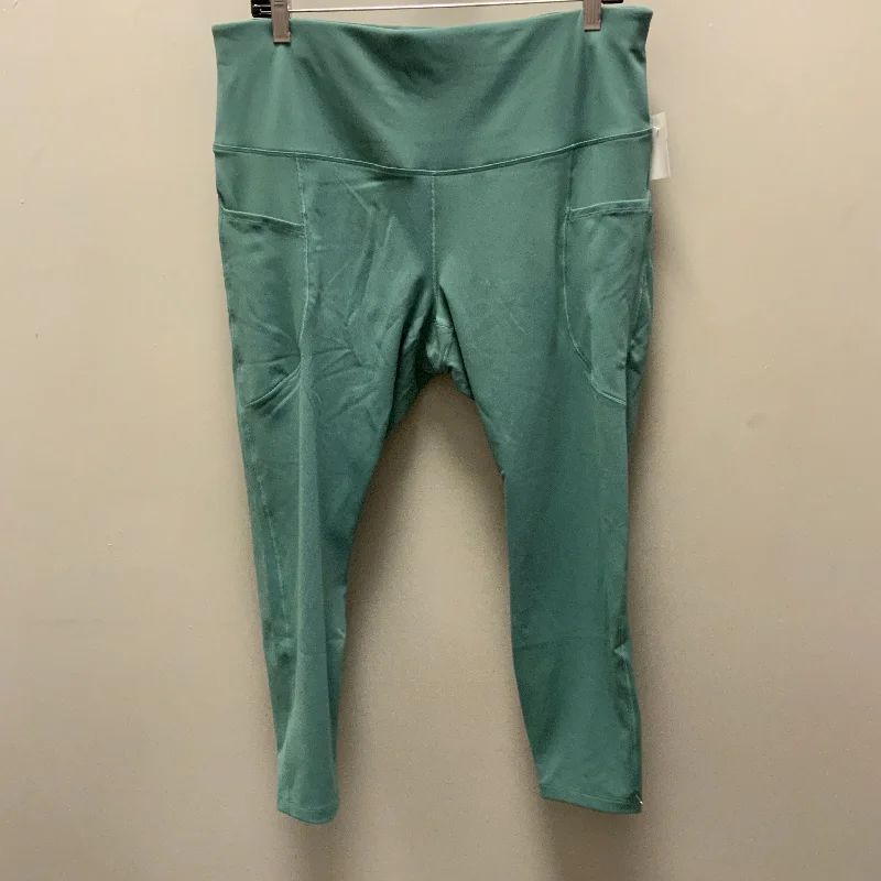 Athletic Leggings By Nike Apparel In Green, Size: 1x