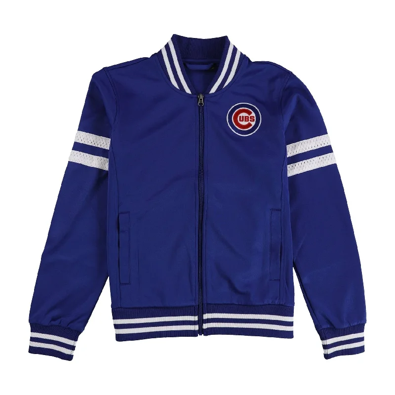 G-III Sports Womens Chicago Cubs Track Jacket Sweatshirt, Blue, Medium