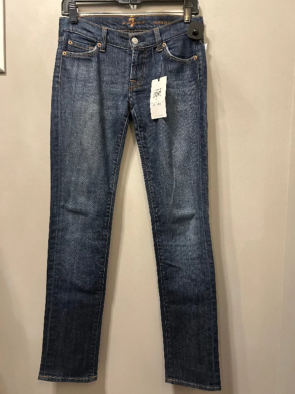 Jeans Skinny By 7 For All Mankind In Blue Denim, Size: 2