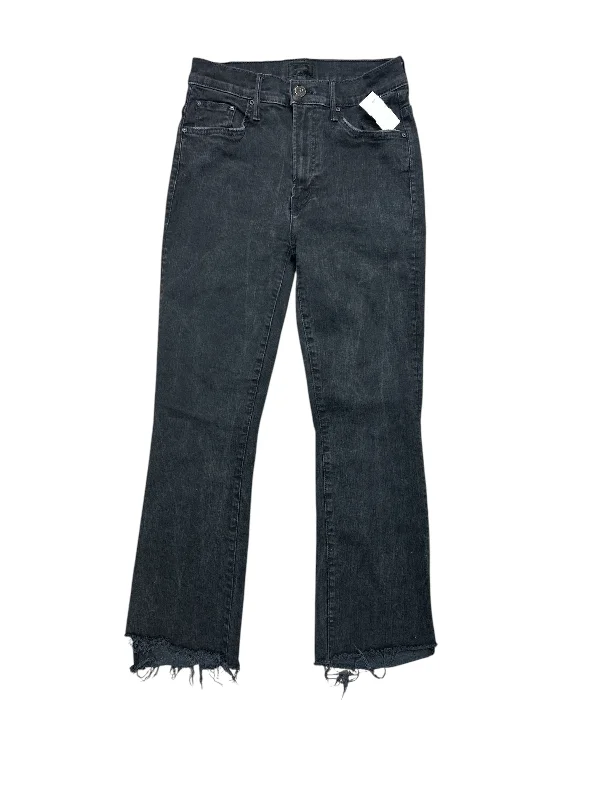 Jeans Straight By Mother Jeans In Black Denim, Size: 4