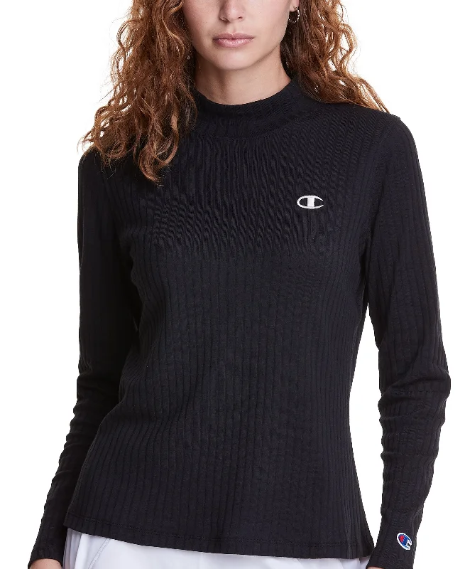 Champion Womens Campus Ribbed Mock Neck Top