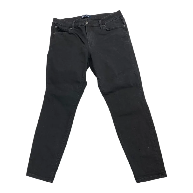 Jeans Skinny By Gap In Black Denim, Size: 14