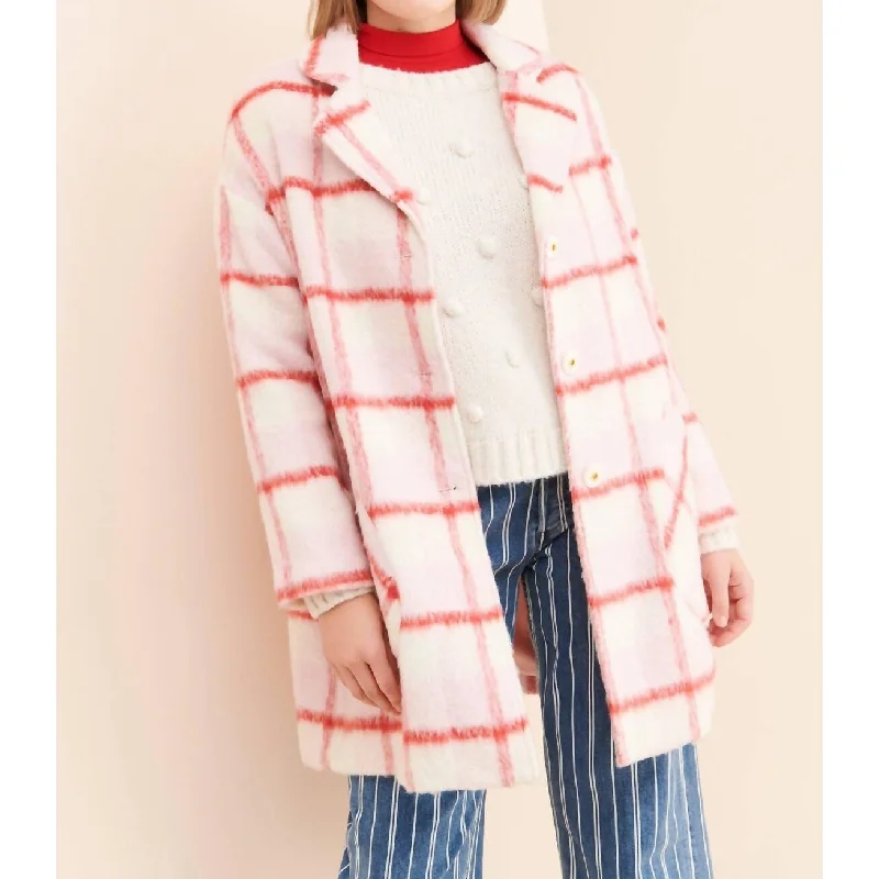 Eva Franco - Strawberry Plaid Coat