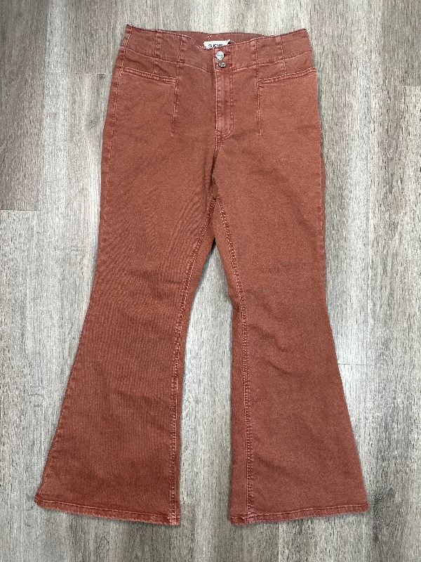 Jeans Flared By Maurices In Orange Denim, Size: 12