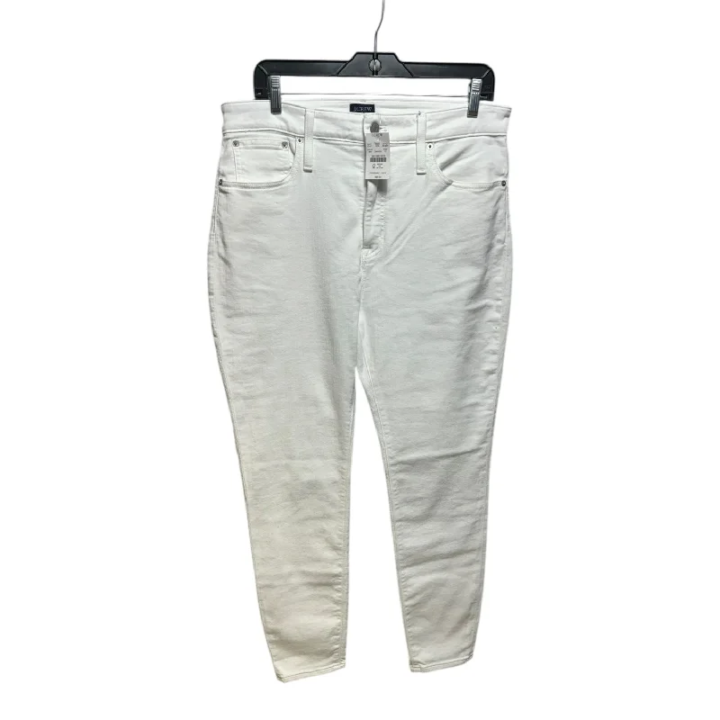 Curvy High Rise Skinny Jeans Cropped By J. Crew In White, Size: 12