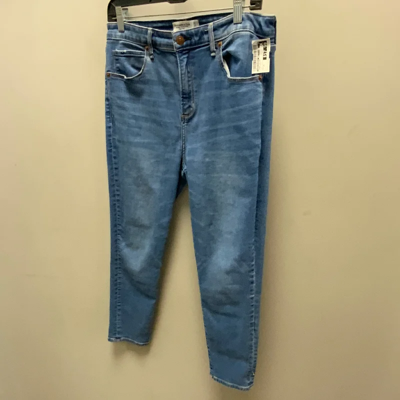 Jeans Skinny By Abercrombie And Fitch In Blue Denim, Size: 14