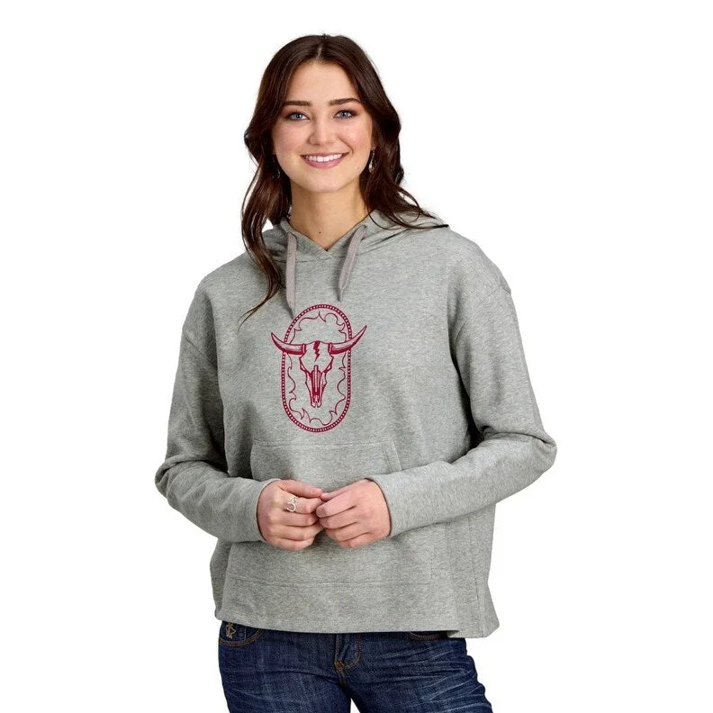 Roper Western Sweatshirt Womens Hoodie Gray 03-098-0513-0117 GY