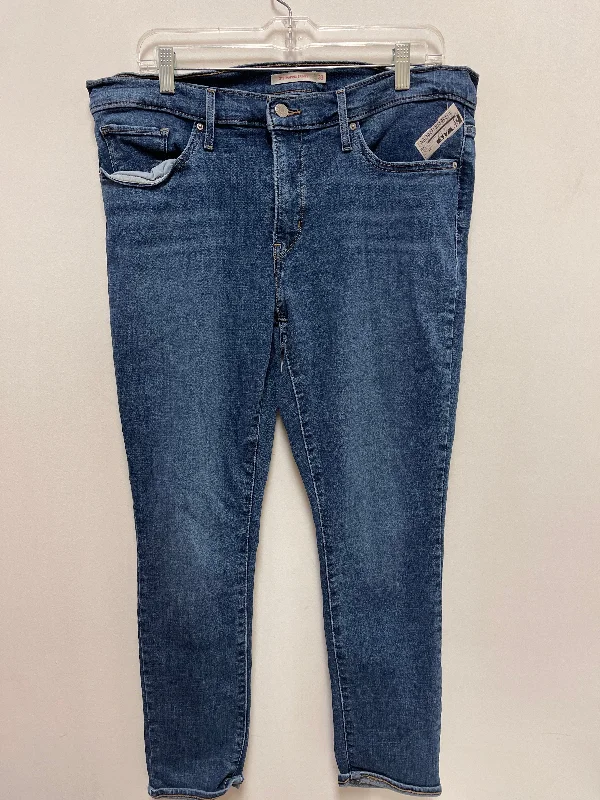 Jeans Skinny By Levis In Blue Denim, Size: 16