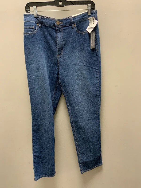 Jeans Straight By Christopher And Banks In Blue Denim, Size: 10