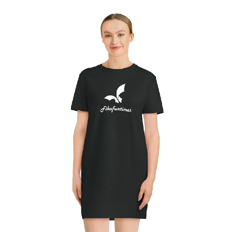 Organic Fikafuntimes Logo Print Crew Neck Tee Dress