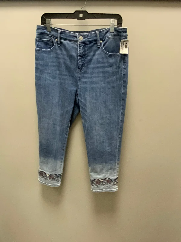 Jeans Straight By Chicos In Blue Denim, Size: 10