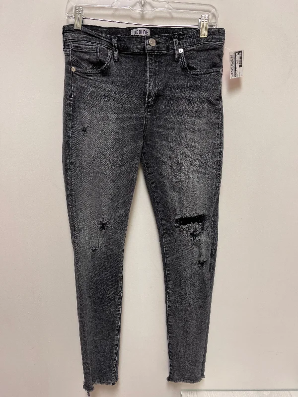 Jeans Skinny By Agolde In Grey Denim, Size: 8