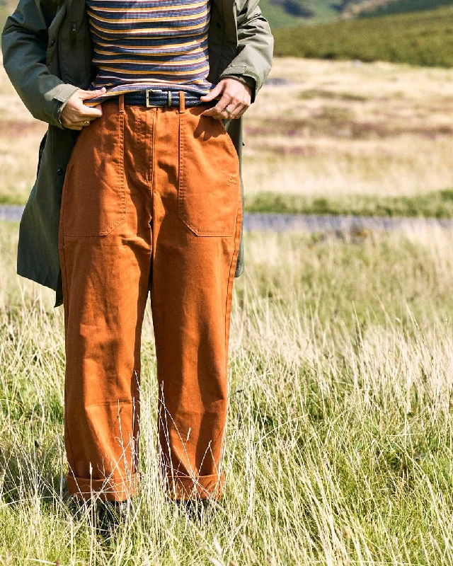 Ogden - Womens Straight Leg Trousers - Burnt Orange