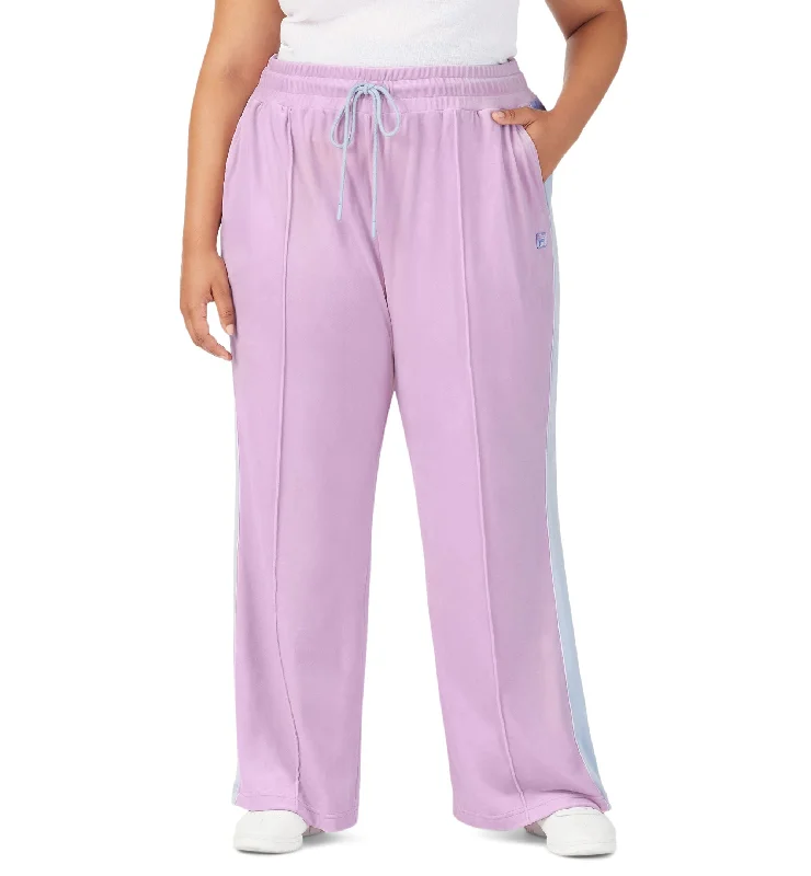 Fila Plus Size Valery Mid Rise Drawstring Velour Pants