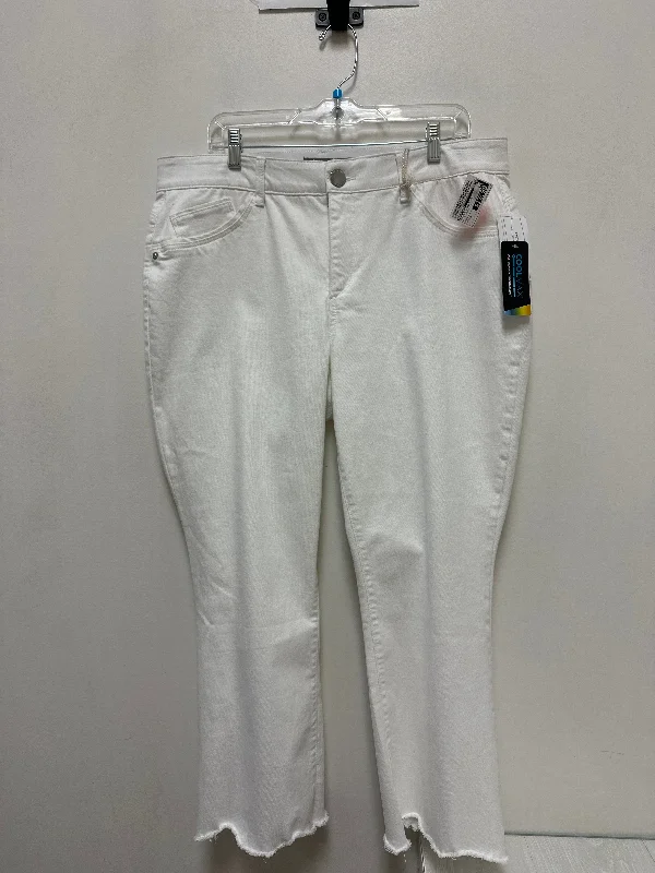 Jeans Straight By Democracy In White Denim, Size: 16