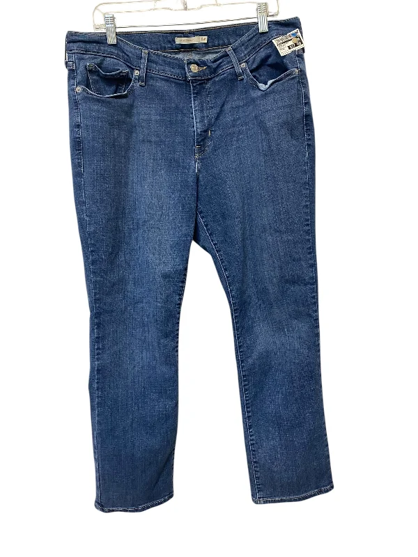 Jeans Straight By Levis In Blue Denim, Size: 18