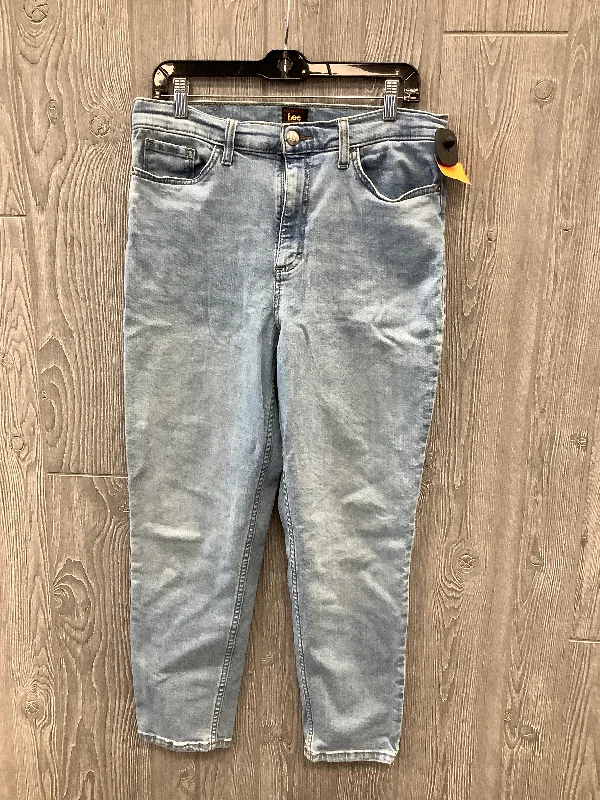 Jeans Straight By Lee In Blue Denim, Size: 14