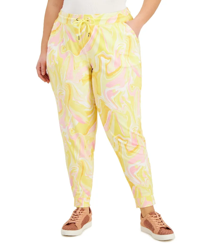 ID Ideology Plus Size Whirl-Print Joggers