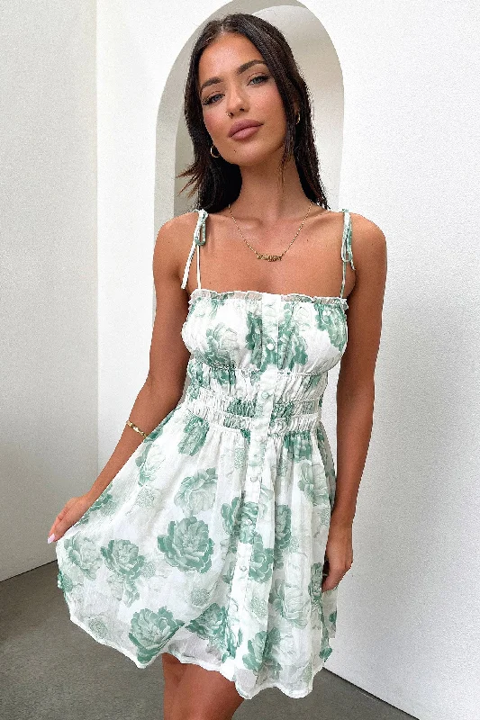 Lilah Dress - Green Floral