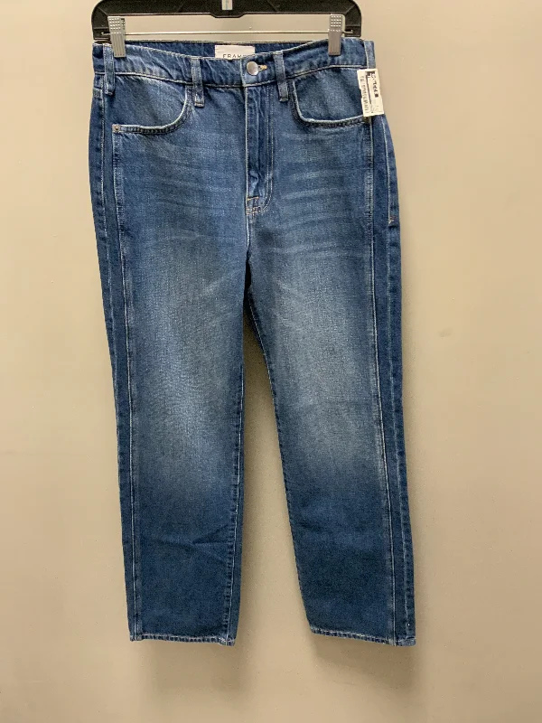 Jeans Straight By Frame In Blue Denim, Size: 6