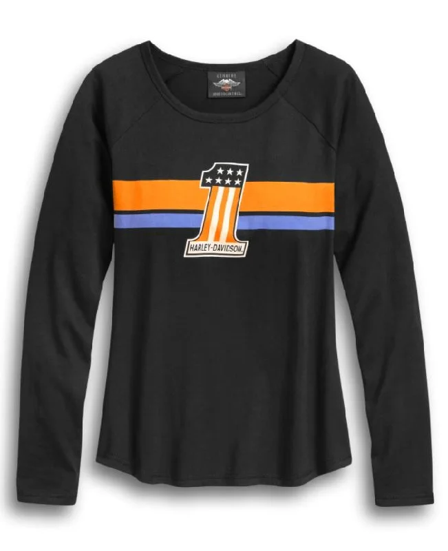 Harley-Davidson® Women's #1 Striped Long Sleeve Tee - 96415-20VW